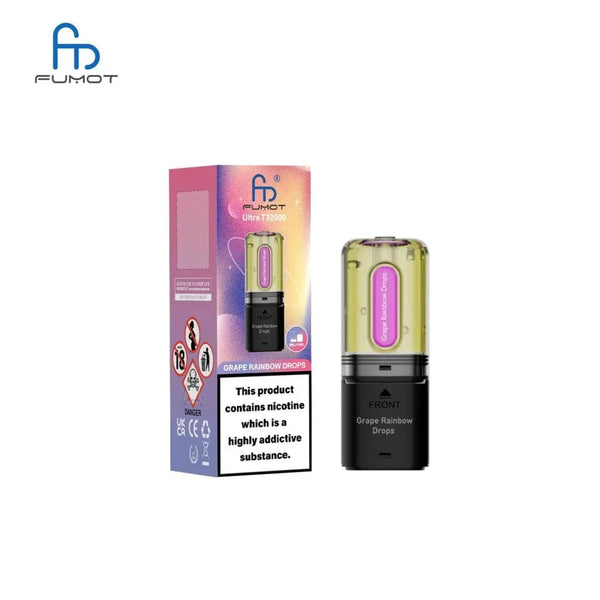 RandM Fumot T32000 Ultra Replacement Pods Box of 5 - Grape Rainbow Drops - vapeukwholesale
