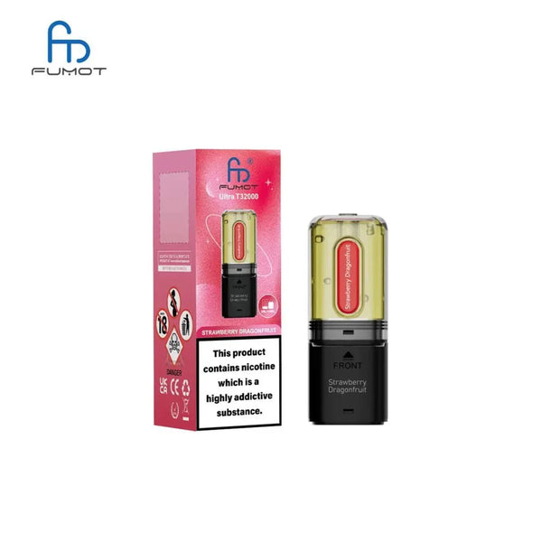 RandM Fumot T32000 Ultra Replacement Pods Box of 5 - Strawberry Dragonfruit - vapeukwholesale