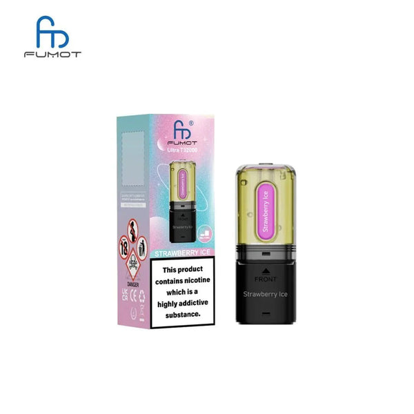 RandM Fumot T32000 Ultra Replacement Pods Box of 5 - Strawberry Ice - vapeukwholesale