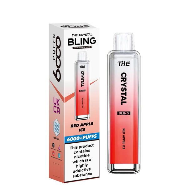 The Crystal Bling 6000 Prefilled Pod Vape - Box of 10 Red Apple Ice ( £19.99 )