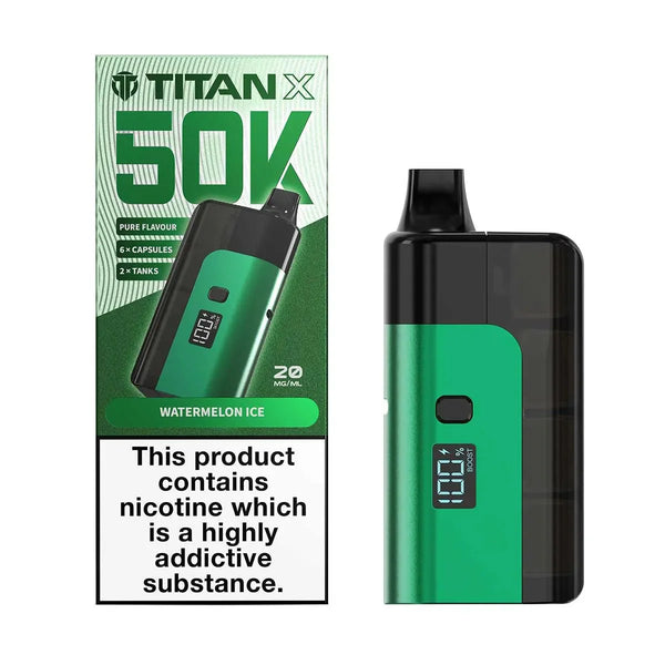 Titan X 50K Prefilled Pod Kit Box of 5 - Watermelon Ice - vapeukwholesale